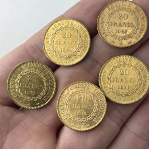 Or pieces 20francs genie