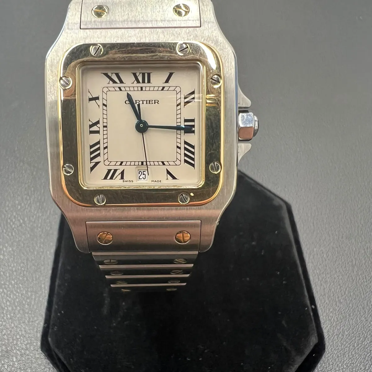 Montre Cartier Santos or et acier — rachat Cartier Strasbourg